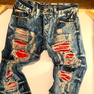 Denim ripped jeans